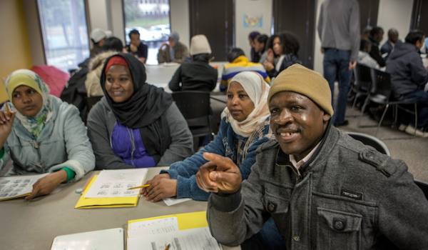 Refugees at Cultural Orientation class